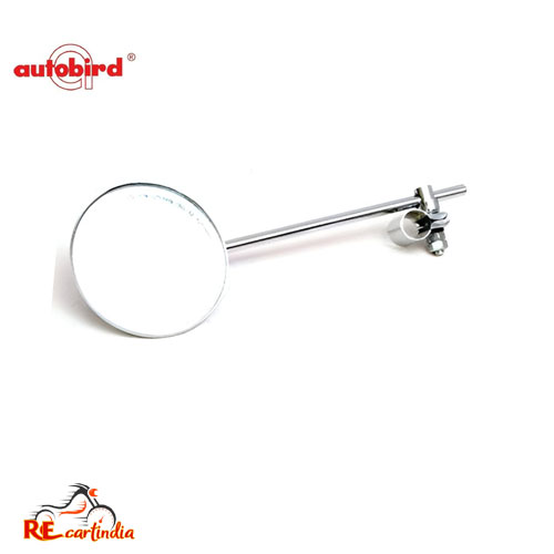 STRIGHT ROD MIRROR CHROME PLATED - VINTAGE LOOK - 1 NOS