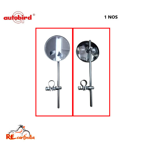 STRIGHT ROD MIRROR CHROME PLATED - VINTAGE LOOK - 1 NOS - Image 3