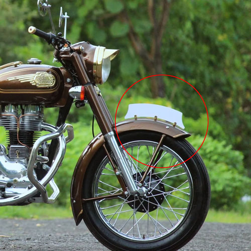 FRONT MUDGUARD NUMBER PLATE WITH BRASS FITTINGS (NO-PAINT)- METAL - Image 7