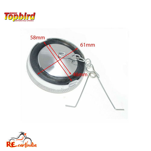 FUEL TANK CAP ROUND WITHOUT KEY OPERATION FOR ROYAL ENFIELD EARLY MODELS - Image 2