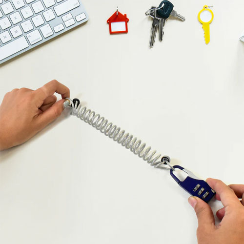 Anti-theft Dial Lock, Padlock, 3-Digit, Built-In Wire (1 Pc) - Image 4