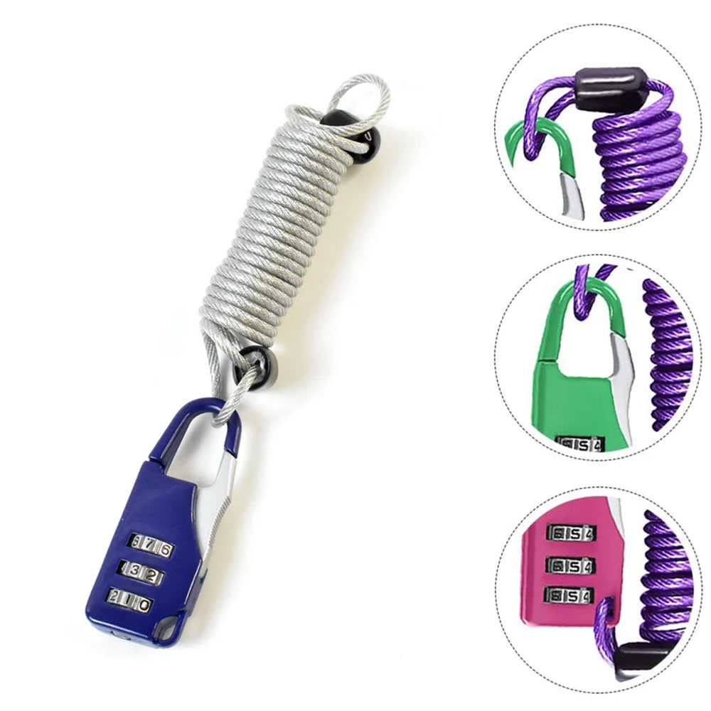 Anti-theft Dial Lock, Padlock, 3-Digit, Built-In Wire (1 Pc) - Image 7