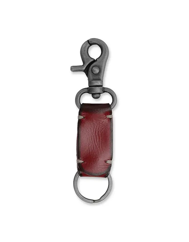 ROYAL ENFIELD LEATHER KEYCHAIN FREE KEY LOGO 2 NOS- RED
